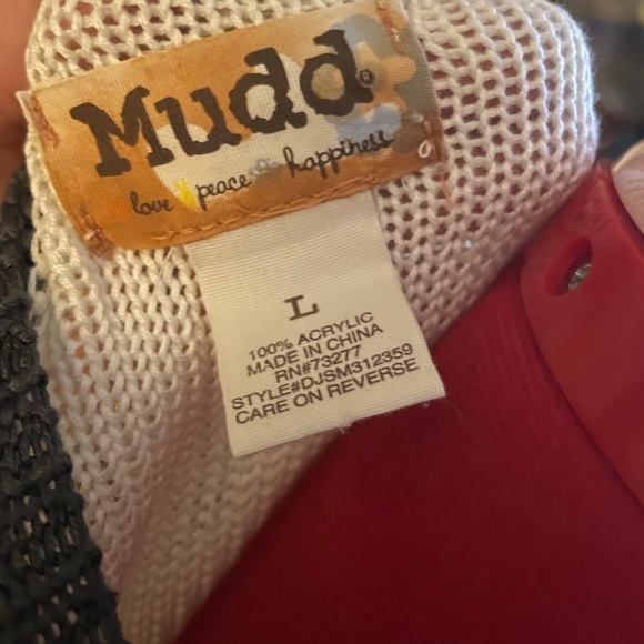 Mudd Skull and Roses Knit Long Sleeve Crewneck Sweater Size Large Punk Goth - Picture 2 of 4